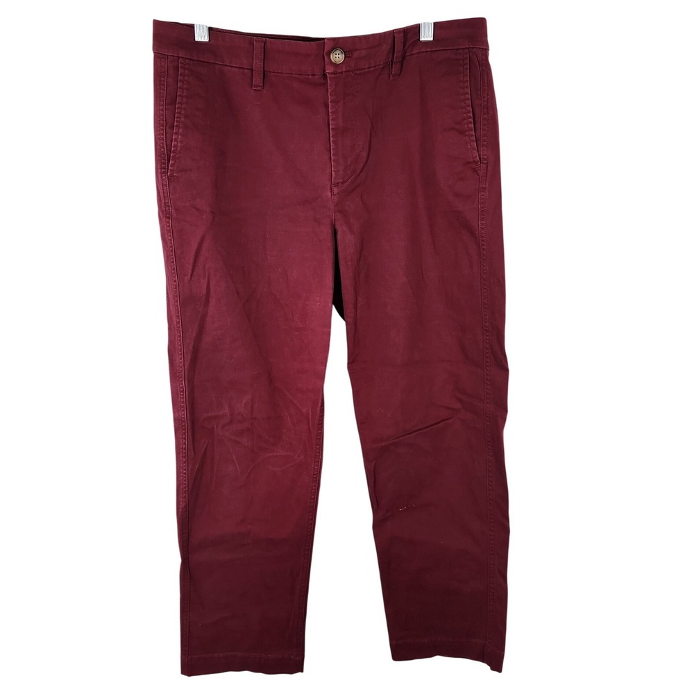 J. Crew High Rise Girlfriend Chinos Dark Red Crimson Size 12